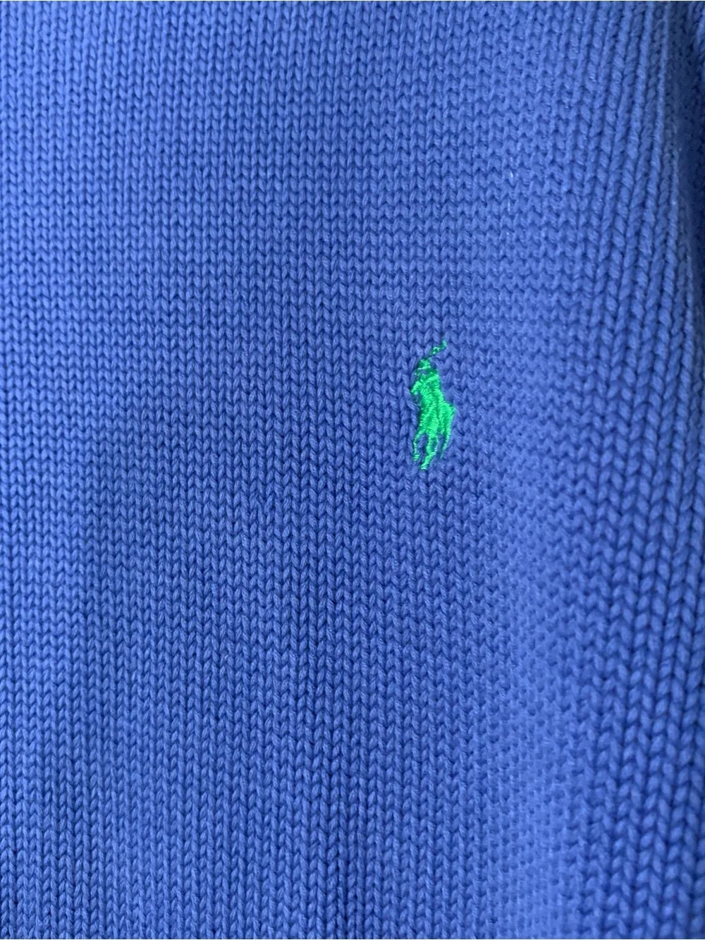 Vintage Polo Ralph Lauren Crewneck Knit Sweater Blue Heavy Cotton Mens XL